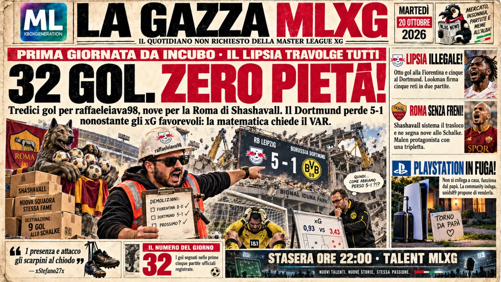 🚨 32 GOL. ZERO PIETÀ!